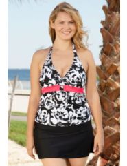 Beach Belle Riviera Ring Front Halter Skirtini by Beach Belle