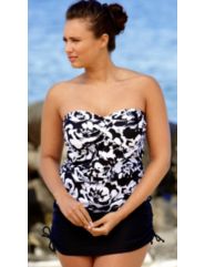 Two Styles! Beach Belle Bandeau Shirred Skirtini by Beach Belle