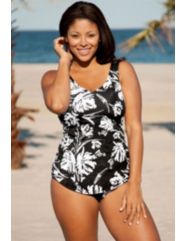 Beach Belle Splash Sarong Front Swimsuit by Beach Belle