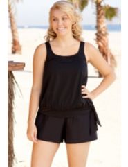 Beach Belle Black Blouson Shortini by Beach Belle