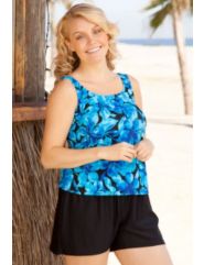 Beach Belle Honolulu Blue Tank Shortini by Beach Belle