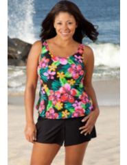 Beach Belle Montego Bay Plus Size Tank Shortini by Beach Belle