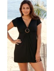 Beach Belle Black Ring Front Tunic by Beach Belle