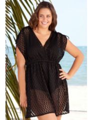 Beach Belle Black Martina Crochet Tunic by Beach Belle