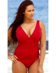 Jantzen Classics Jester Red Ruched Swimsuit by Swim & Sun