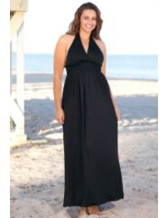 Beach Belle Plus Size Punaluu Halter Maxi Dress by Beach Belle