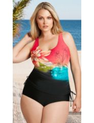 Christina Underwire Garden D Cup Shirred Tankini by Christina