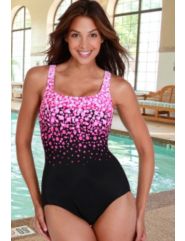 Reebok Chlorine Resistant Pink Cannonball Swimsuit by Reebok