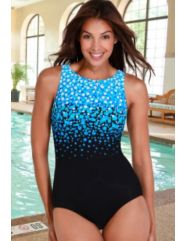 Reebok Chlorine Resistant High Neck Swimsuit by Reebok