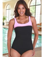 Reebok Chlorine Resistant Pink Sugarcoat Swimsuit by Reebok