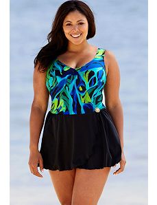 Mystery Surplice Swimdress by Delta Burke