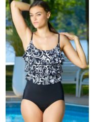 Longitude Baroque Triple Tier Tank Swimsuit by Longitude