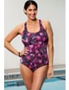 Pink Floral Cross Back Swimsuit by Aquabelle