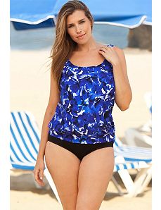 Exploded Floral Blouson Tankini by Beach Belle