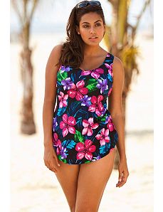 Pink Falls Sarong Front Swimsuit by Beach Belle