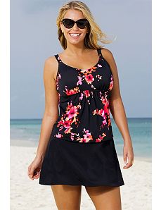 Orange Poppy Flared Skirtini by Beach Belle