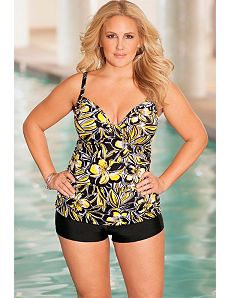 b. belle Buttercup Plus Size Tab Boy Shortini by b. belle