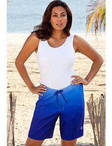Royal Ombre Plus Size Long Board Short by Beach Belle