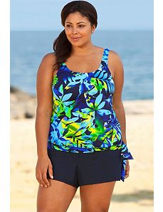 Navy Blouson Cargo Shortini by Beach Belle