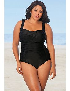 Black Twist Front Swimsuit by Delta Burke
