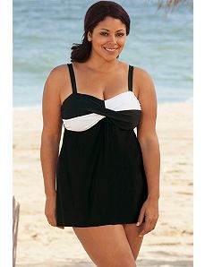 White Twister Swimdress by Delta Burke
