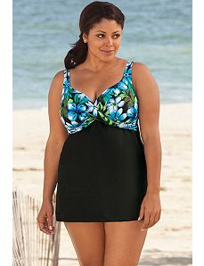 Blue Kokimo Draped Swimdress by Delta Burke