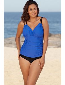 Royal Solids Shirred Swimsuit by Delta Burke