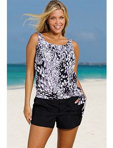 White Dew Drops Blouson Shortini by Beach Belle