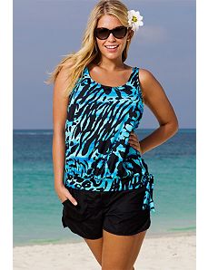 Abstract Rainforest Blouson Shortini by Beach Belle