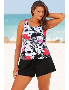Newspaper Floral Shortini by Beach Belle