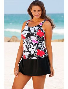 Newspaper Floral Skirtini by Beach Belle