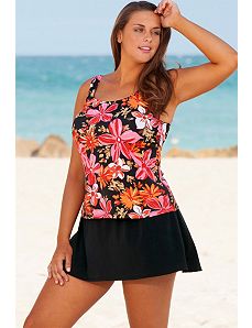 Orange Tropical Garden Skirtini by Beach Belle