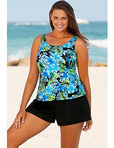 Blue Happy Tropical Shortini by Beach Belle