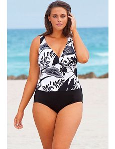 Bandana Plunge Swimsuit by Beach Belle