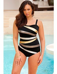 Swim Sexy Metallic Spliced Maillot by Swim Sexy