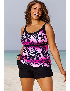 Pink Ombre Tropical Empire Shortini by Beach Belle