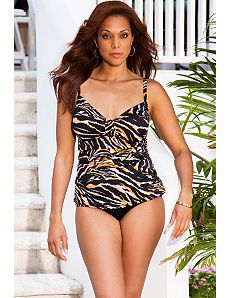 Tiger Tab Front Tankini by Swim Sexy