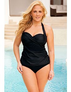 Swim Sexy Eclipse Twist Front Halter Tankini by Swim Sexy