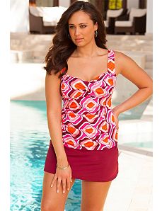 Retro Twist Front Slit Skirtini by Swim Sexy