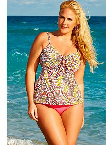 Pink Mosaic Pink Tankini by Swim Sexy