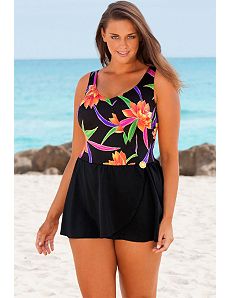 Formosa Mock Surplice Swimdress by Longitude