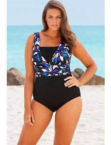 Acapulco Mesh V-Inset Swimsuit by Longitude