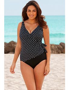 Longitude White Side Tie Surplice Swimsuit by Longitude
