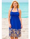 Sapphire Gold Swirls Bandeau Dress by s4a