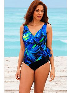 Blue Darling Surplice Swimsuit by Longitude