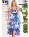 San Juan Blue Palm High/Low Cross Back Dress by Swim & Sun