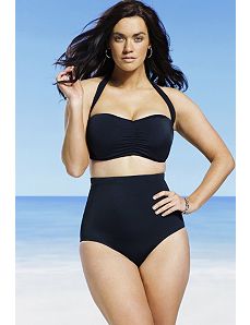 Black Retro High Waist Bikini by Swim & Sun