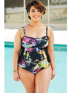 Jewel Side Sheered Swimsuit by s4a