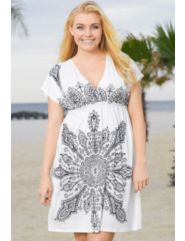 Vogue Coverage White Anuta Plus Size Tunic by Swim & Sun
