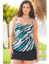 Beach Belle Plus Size Bandeau/Halter Skirtini